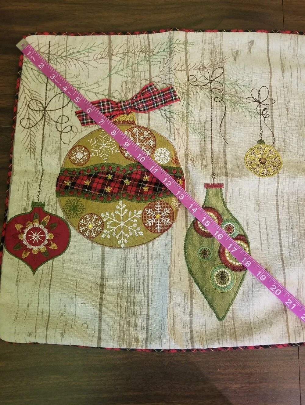 Bundle Of Two Holiday Decorative Pillow Cover - Bells And Ribbon